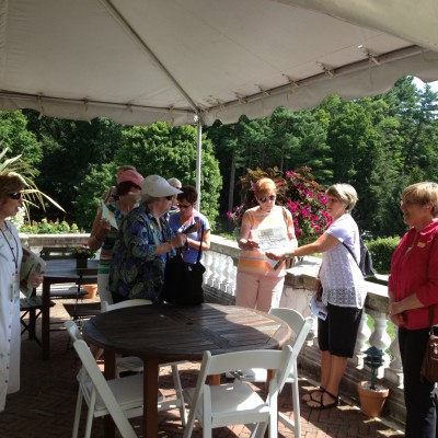 NRC Women's Book Group (and Friends) getting ready to enjoy lunch on the Terrace Cafe at The Mount - July 2013 