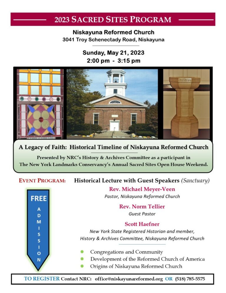 Sacred Sites Open House Weekend Niskayuna Reformed Church